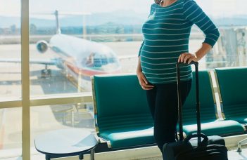 Pregnant woman traveling
